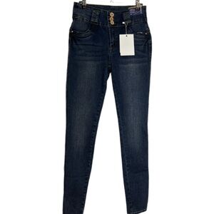 Sexy Couture Colombian Denim Push-Up Skinny Jeans Dark Wash Size 7 NWT